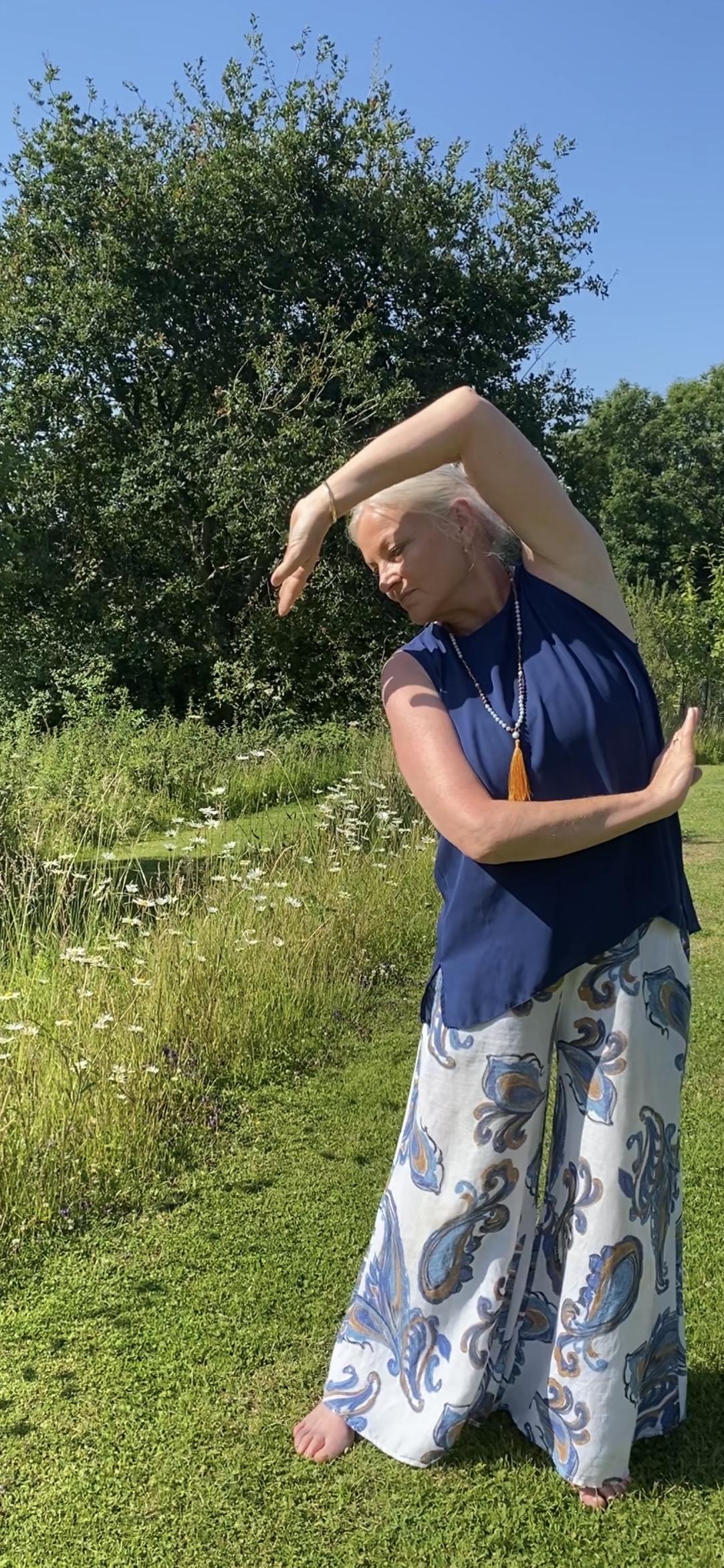 Sue doing the Circling Sparrows Qigong form